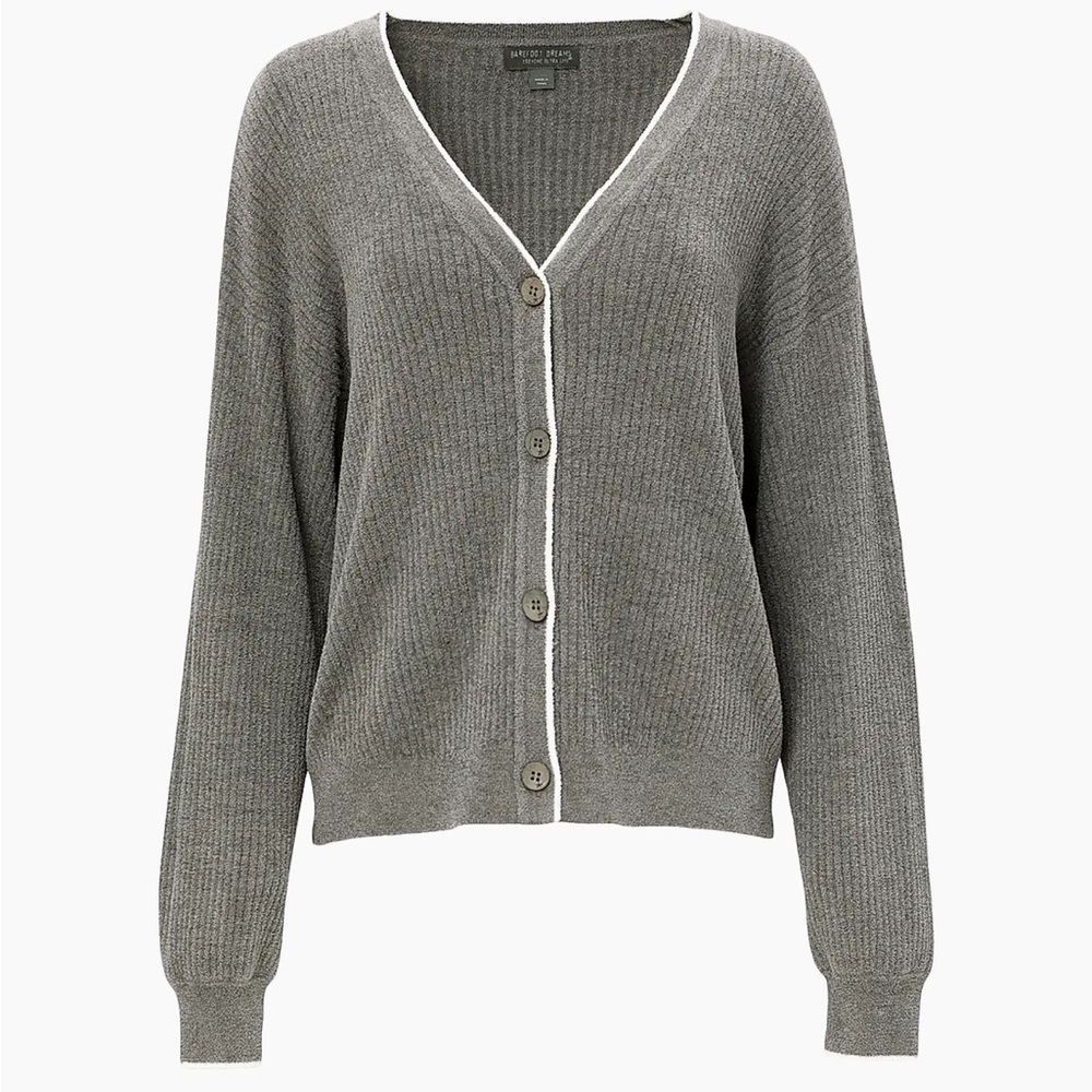 ❤️ Barefoot Dreams CozyChic Ultra Lite Ribbed Cardigan Size Medium NWT
